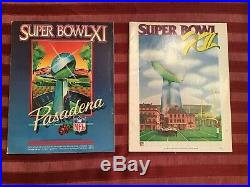 Vintage Lot 14 Super Bowl Programs XI XII XIII XIV XV XVI XIX XXII XXIV Plus