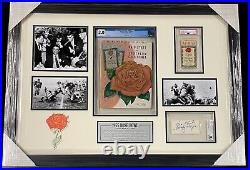 Woody Hayes Signed 1955 Rose Bowl Program Ticket Piece Ohio State 1954 Champs